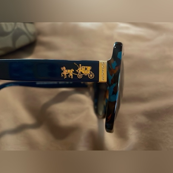 Coach 2x Posh Party Host Pick EUC Sunglasses Teal Confetti HC8159F - Picture 9 of 13